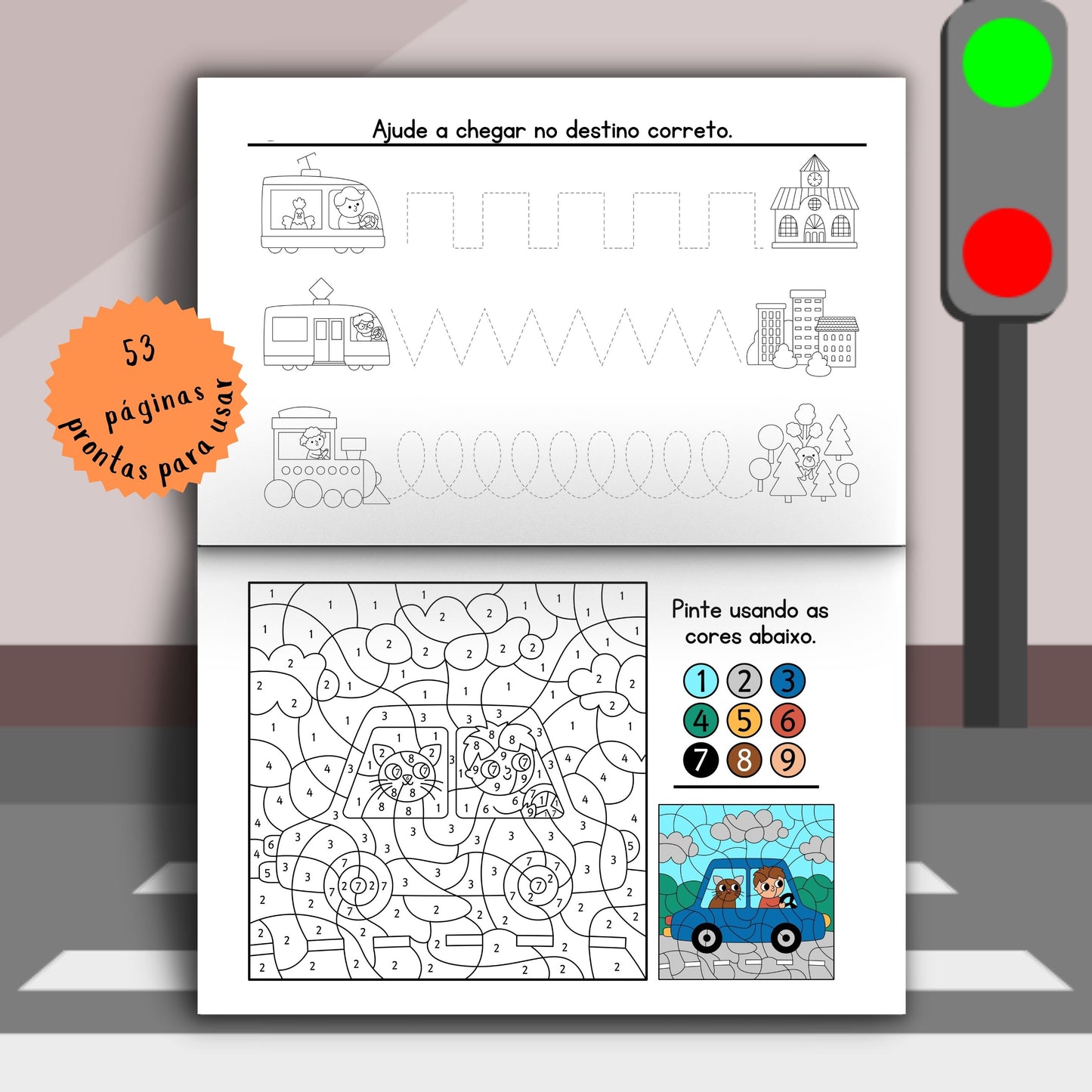 atividades para colorir e tracejar