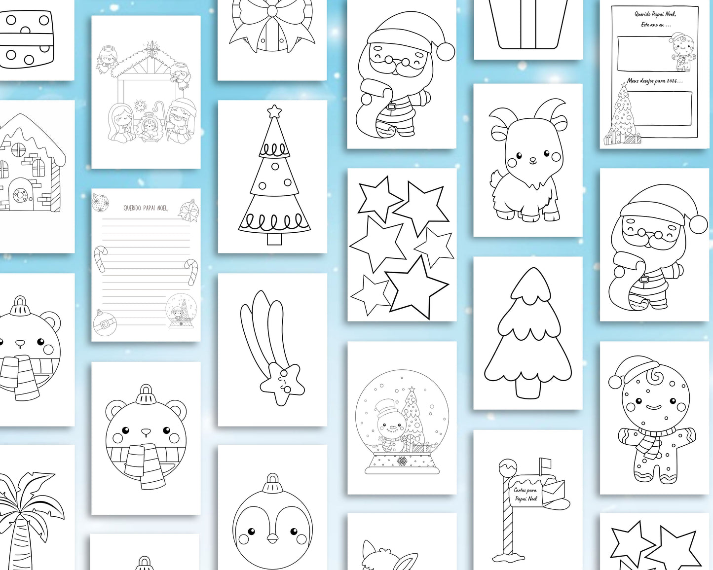 NATAL, PRESEPIO, MURAL, CARTAS, PAPAI NOEL