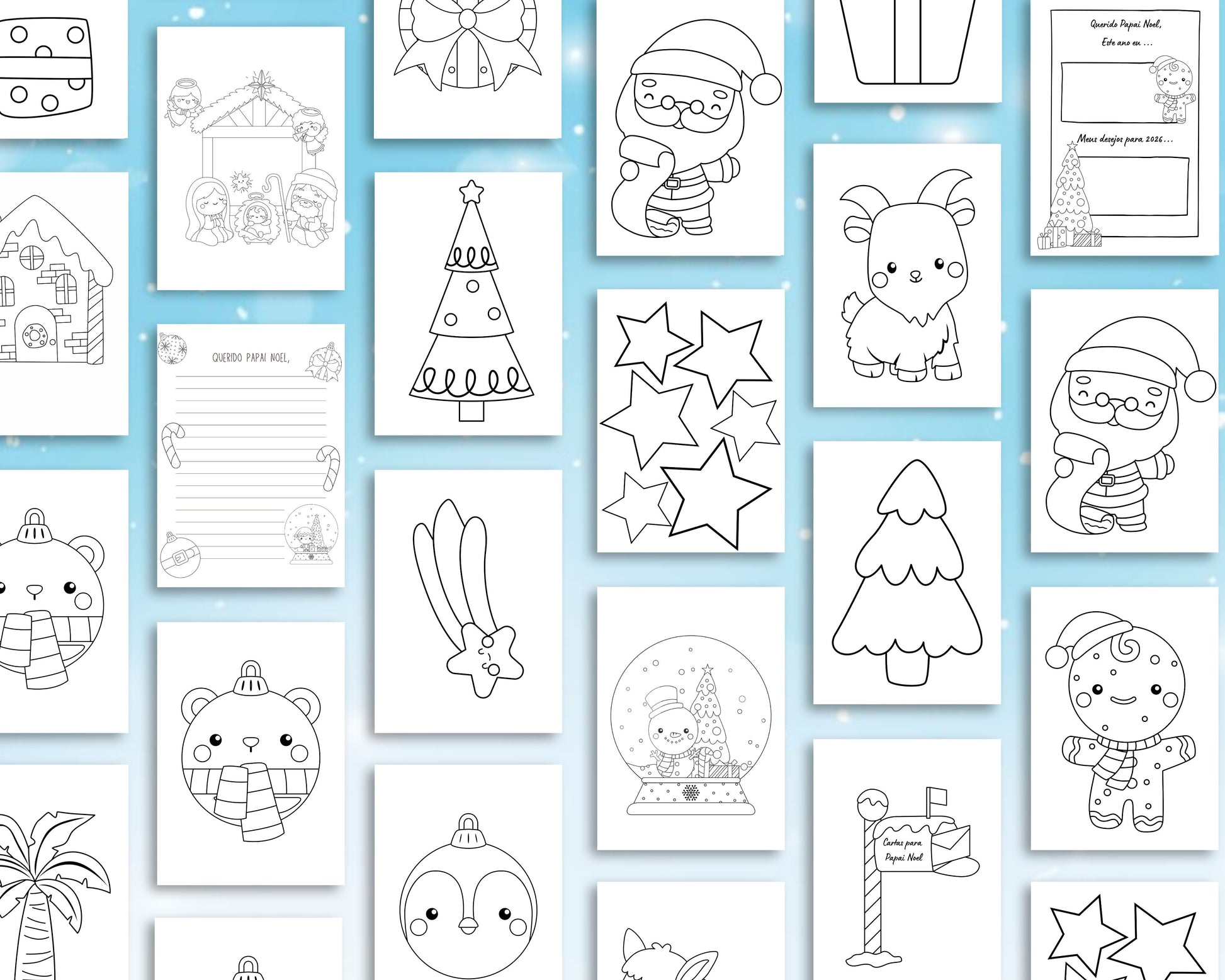 NATAL, PRESEPIO, MURAL, CARTAS, PAPAI NOEL