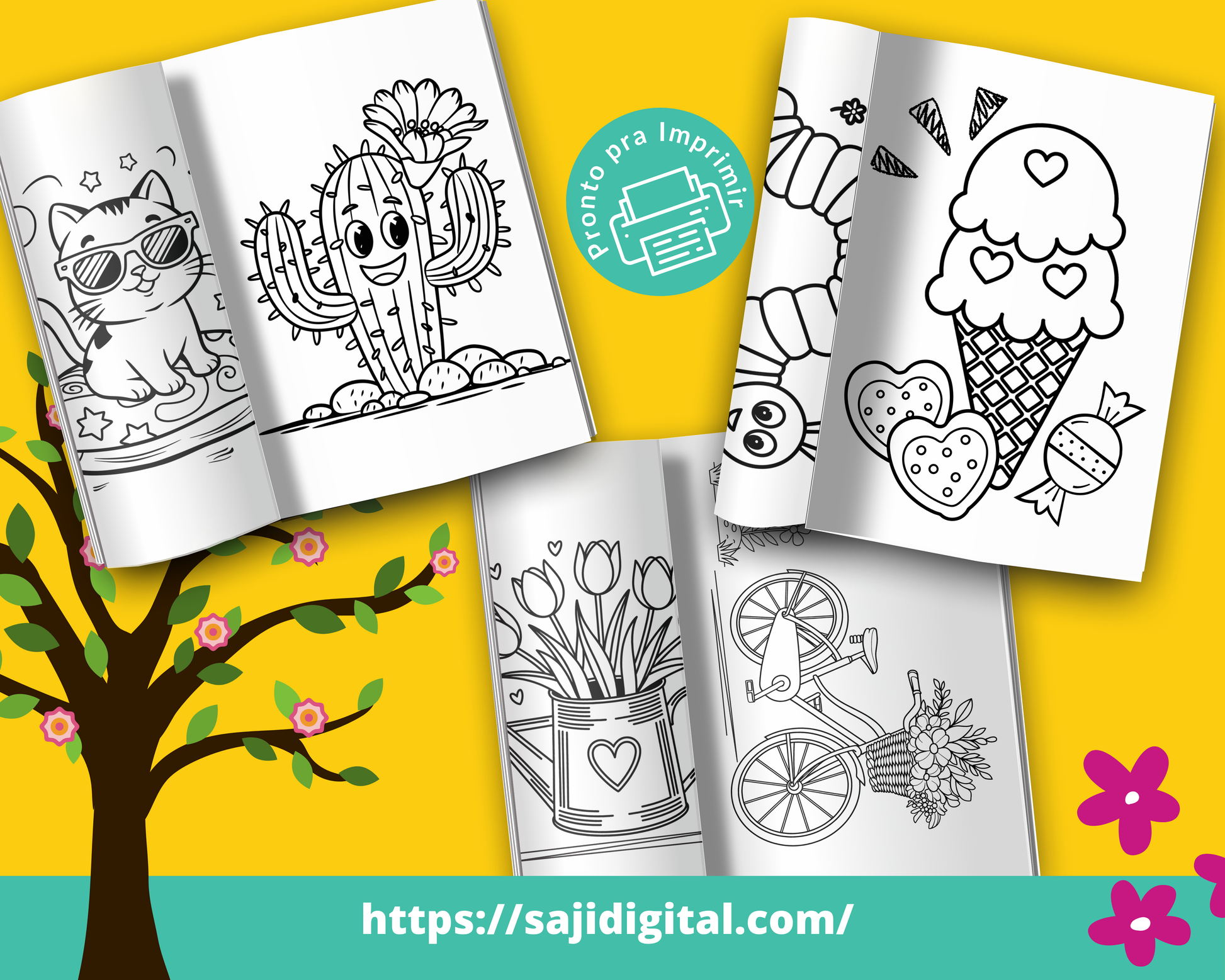 LIVRO PARA COLORIR DA PRIMAVERA
