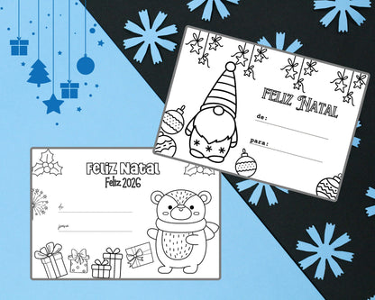 cartoes de natal para colorir  