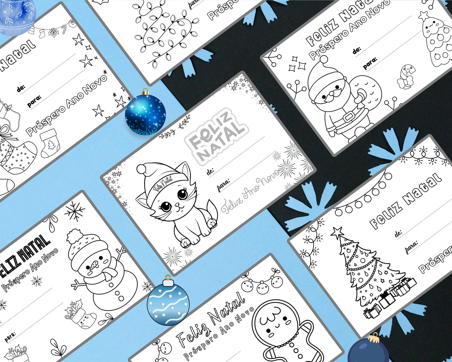 cartoes de natal para colorir 