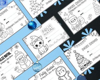 cartoes de natal para colorir 