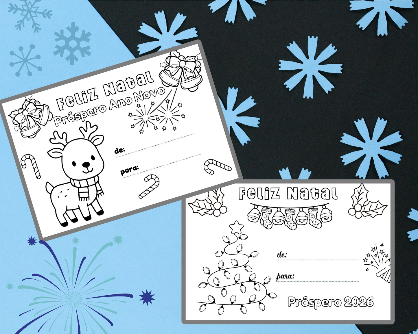 cartoes de natal para colorir 